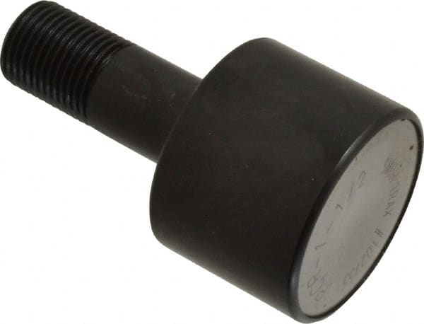 Accurate Bushing - 1-1/2" Roller Diam x 1-3/16" Width, 5/8" Stud Diam x 1-1/2" Length, Plain Load Roller - Steel, 3/4" Thread Length, 5/8-18 Thread, 2,520 Lb Dynamic Cap, 1,370 Lb Static Cap - Exact Tooling