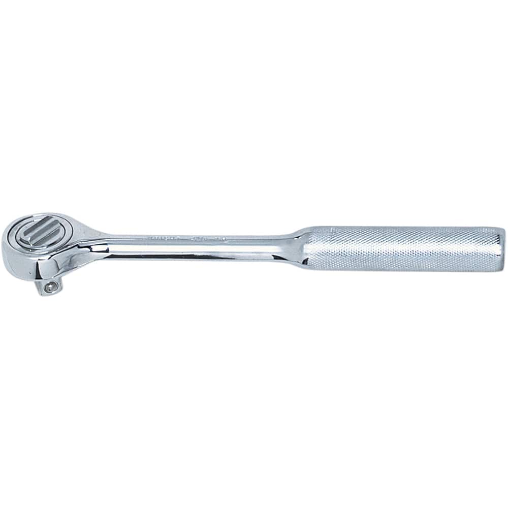 Made in USA - Ratchets; Tool Type: Ratchet ; Drive Size (Inch): 1/2 ; Head Shape: Round ; Head Features: Knurled ; Finish/Coating: Chrome ; Overall Length (Inch): 10-1/4 - Exact Tooling