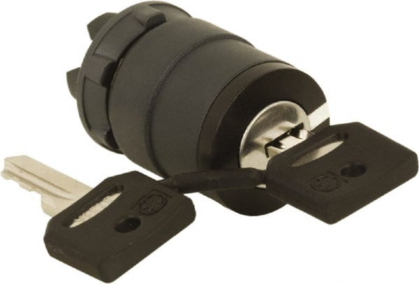 Schneider Electric - 22mm Mount Hole, 2 Position, Key Operated, Selector Switch Only - Black, Maintained (MA), Nonilluminated, Shock, Vibration and Water Resistant - Exact Tooling