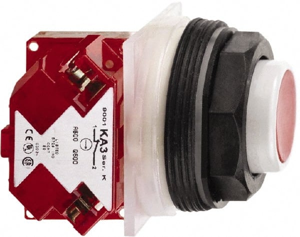 Schneider Electric - 30mm Mount Hole, Extended Straight, Pushbutton Switch with Contact Block - Octagon, Multicolor Pushbutton, Momentary (MO) - Exact Tooling