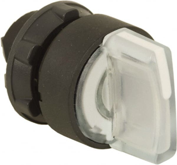 Schneider Electric - 22mm Mount Hole, 3 Position, Handle Operated, Selector Switch Only - White, Momentary (MO), Illuminated, Shock, Vibration and Water Resistant - Exact Tooling