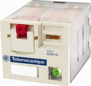 Schneider Electric - 3,750 VA Power Rating, Electromechanical Plug-in General Purpose Relay - 15 Amp at 250 VAC & 28 VDC, 3CO, 230 VAC - Exact Tooling