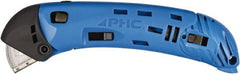 PHC - Springback Safety Cutter - Blue ABS Handle, 1 Blade Included - Exact Tooling