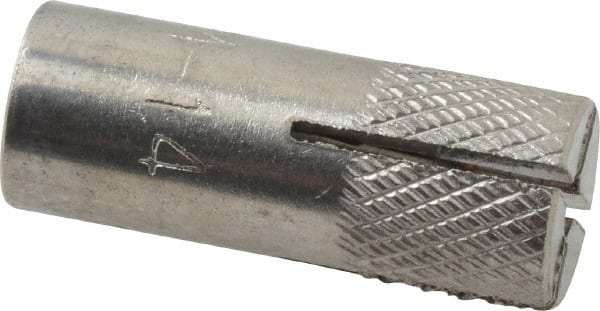 Red Head - 3/8" Diam, 3/8" Drill, 2-1/4" Min Embedment Drop-In Concrete Anchor - 303, 18-8 Stainless Steel, Slotted Drive, 3/8" Thread Length - Exact Tooling