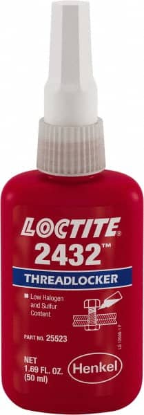 Loctite - 50 mL, Blue, Medium Strength Liquid Threadlocker - 24 hr Full Cure Time - Exact Tooling