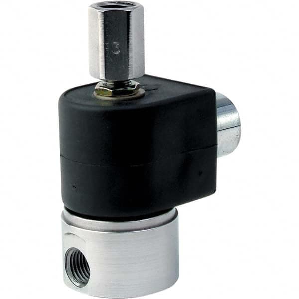 Parker - 24/60 VAC 1/4" NPT Port Stainless Steel Three-Way Direct Acting Solenoid Valve - Exact Tooling