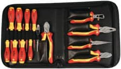 Wiha - 14 Piece Insulated Hand Tool Set - Comes in Zippered Carrying Case - Exact Tooling