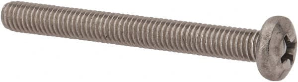 Made in USA - #10-32 UNF, 1-3/4" Length Under Head Phillips Drive Machine Screw - Pan Head, Grade 18-8 Stainless Steel, Uncoated, Without Washer - Exact Tooling