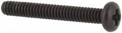 Made in USA - #0-80 UNF, 7/16" Length Under Head Phillips Drive Machine Screw - Pan Head, Grade 18-8 Stainless Steel, Black Oxide Finish, Without Washer - Exact Tooling