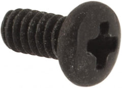Made in USA - #0-80 UNF, 1/8" Length Under Head Phillips Drive Machine Screw - Pan Head, Grade 18-8 Stainless Steel, Black Oxide Finish, Without Washer - Exact Tooling
