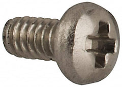 Made in USA - #0-80 UNF, 1/8" Length Under Head Phillips Drive Machine Screw - Pan Head, Grade 18-8 Stainless Steel, Without Washer - Exact Tooling