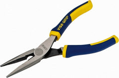 Irwin - 6" OAL, 1-25/32" Jaw Length x 23/32" Jaw Width, Long Nose Side Cutting Pliers - Serrated Jaw, Standard Head, ProTouch Handles - Exact Tooling