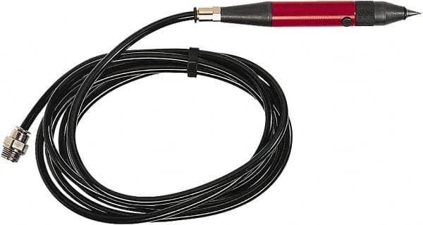 Chicago Pneumatic - 32,400 BPM, 90 psi, 0.25" Inlet, Air Engraving Pen - Compact Pen, Includes Integrated 6.5' (2 M) Hose - Exact Tooling