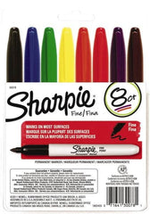 Sharpie - Assorted Colors Permanent Marker - Fine Felt Tip, AP Nontoxic Ink - Exact Tooling