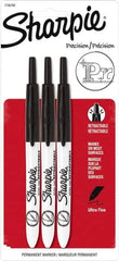 Sharpie - Black Permanent Marker - Retractable Ultra Fine Tip, AP Nontoxic Ink - Exact Tooling