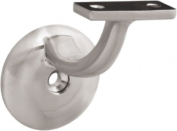 National Mfg. - 250 Lb Capacity, Satin Nickel Coated, Handrail Bracket - 3" Long, 6.4" High, 0.900" Wide - Exact Tooling