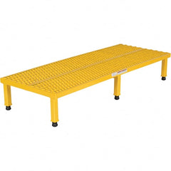 Vestil - 9" High x 24" Wide x 60" Deep, Yellow Step Stand - Steel, 500 Lb Capacity - Exact Tooling
