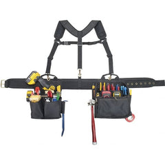 CLC - 28 Pocket Black Ballistic Polyester Combo Tool Bag System - 28" Wide x 6" Deep x 26" High - Exact Tooling