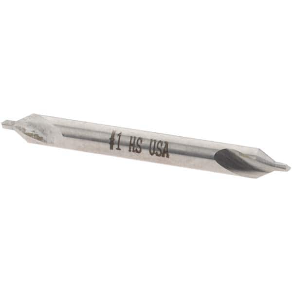 Cle-Line - #1 Plain Cut 60° Incl Angle High Speed Steel Combo Drill & Countersink - Exact Tooling