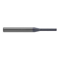 Variable Helix End Mills for Exotic Alloys - Finishers - 0.0620″ (1/16″) Cutter Diameter × 0.7500″ (3/4″) Length of Cut Carbide Square End Mill Finisher for Exotic Alloys, 7 Flutes, AlTiN Nano Coated - Exact Tooling