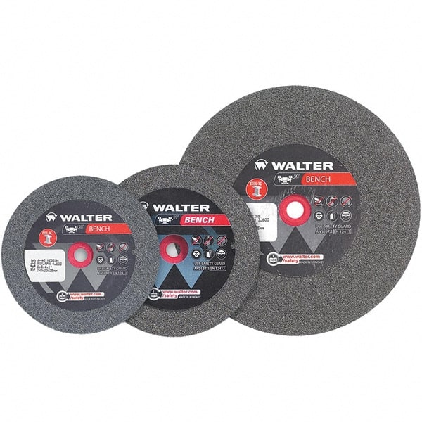 WALTER Surface Technologies - 80 Grit Aluminum Oxide Bench & Pedestal Grinding Wheel - 10" Diam x 1" Hole x 1" Thick, 2500 Max RPM, Fine Grade, Vitrified Bond - Exact Tooling
