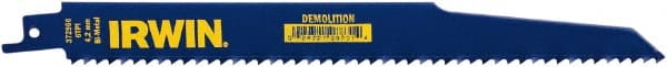 Irwin Blades - 9" Long, Bi-Metal Reciprocating Saw Blade - Tapered Profile, 6 TPI, Toothed Edge, Tang Shank - Exact Tooling