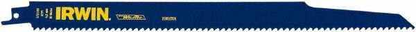 Irwin Blades - 12" Long, Bi-Metal Reciprocating Saw Blade - Tapered Profile, 6 TPI, Toothed Edge, Tang Shank - Exact Tooling