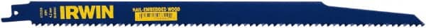 Irwin Blades - 12" Long, Bi-Metal Reciprocating Saw Blade - Tapered Profile, 6 TPI, Toothed Edge, Tang Shank - Exact Tooling