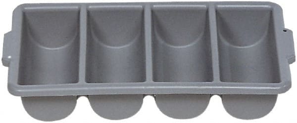 Rubbermaid - 4 Compartment, 21-1/4 Inch Wide x 11-1/2 Inch Deep x 3-3/4 Inch High, Cutlery Bin - Plastic, Gray - Exact Tooling