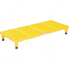 Vestil - 5" High x 19" Wide x 48" Deep, Yellow Step Stand - Steel, 500 Lb Capacity - Exact Tooling