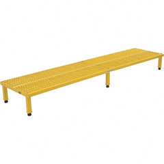 Vestil - 9" High x 24" Wide x 96" Deep, Yellow Step Stand - Steel, 500 Lb Capacity - Exact Tooling
