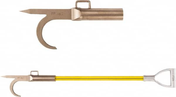 Ampco - 3 Lb Head Pike Pole with Hook - 48" OAL, 33" Long Handle, Fiberglass Straight Handle, 15" Long Head - Exact Tooling