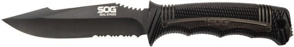 SOG Specialty Knives - 4-29/32" Long Blade, AUS-8 Stainless Steel, Partially Serrated, Fixed Blade Knife - 9.6" OAL, Includes Sheath - Exact Tooling