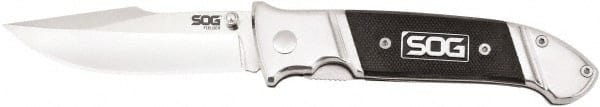 SOG Specialty Knives - 3-19/64" Blade, 7.8" OAL, Straight Clip Point Folding Knife - 4-1/2" Closed Length, G-10, 1 Blade, 1 Edge - Exact Tooling