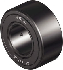 McGill - 30mm Bore, 62mm Roller Diam x 29mm Width, Steel Crowned Sealed Yoke Roller - 6,371 Lb Dynamic Load Capacity, 29mm Overall Width - Exact Tooling