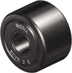 McGill - 3/4" Bore, 2-1/2" Roller Diam x 1-1/2" Roller Width, Steel Sealed Self-Lubricating Yoke Cam Follower with Nonmetallic Bushing - 1.56" Overall Width - Exact Tooling