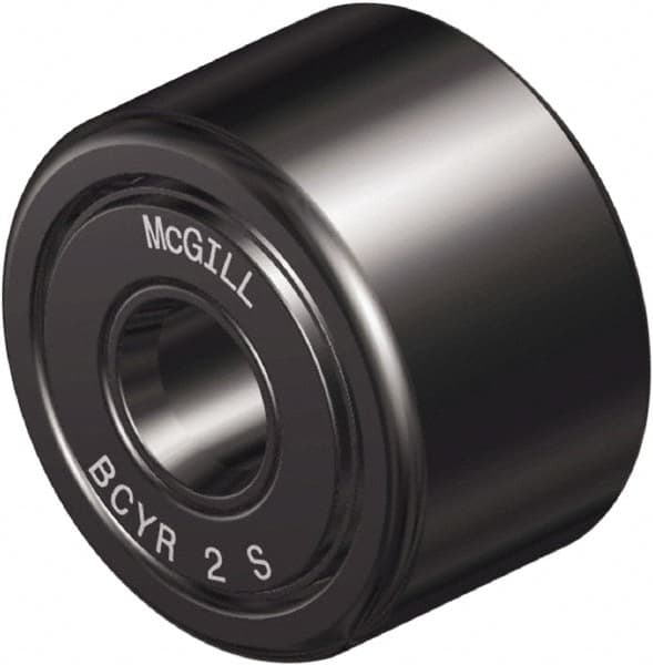 McGill - 5/8" Bore, 2" Roller Diam x 1-1/4" Roller Width, Steel Sealed Self-Lubricating Yoke Cam Follower with Nonmetallic Bushing - 1.31" Overall Width - Exact Tooling