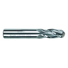 7/16 Dia. x 4 Overall Length 2-Flute Square End Solid Carbide SE End Mill-Round Shank-Center Cut-TiAlN - Exact Tooling