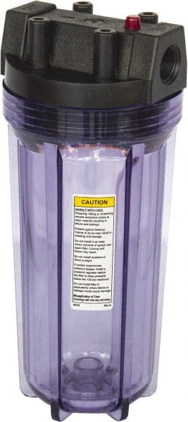 Value Collection - 3/4 Inch Pipe, FNPT x FNPT End Connections, 2-1/2 Cartridge Outside Diamerter, 9-3/4 Inch Long Cartridge, 12.25 Inch Long, Cartridge Filter Housing without Cartridge - Exact Tooling