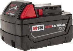 Milwaukee Tool - 18 Volt Lithium-Ion Power Tool Battery - 4 Ahr Capacity, 1-1/2 hr Charge Time, Series M18 XC RED - Exact Tooling