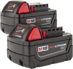 Milwaukee Tool - 18 Volt Lithium-Ion Power Tool Battery - 3 Ahr Capacity, 1 hr Charge Time, Series M18 XC RED - Exact Tooling