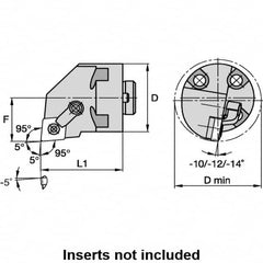 Kennametal - 50mm Body Diam, Manual Single Cutter Boring Head - 63mm Bore Diam - Exact Tooling