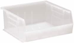 Quantum Storage - 50 Lb. Load Capacity, 10-7/8" Deep, Clear Polypropylene Hopper Stacking Bin - 5" High x 11" Wide x 10-7/8" Long - Exact Tooling