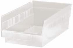 Quantum Storage - 30 Lb. Load Capacity, 11-5/8" Deep, Clear Polypropylene Hopper Shelf Bin - 4" High x 6-5/8" Wide x 11-5/8" Long - Exact Tooling