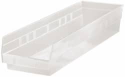 Quantum Storage - 50 Lb. Load Capacity, 23-5/8" Deep, Clear Polypropylene Hopper Shelf Bin - 4" High x 6-5/8" Wide x 23-5/8" Long - Exact Tooling