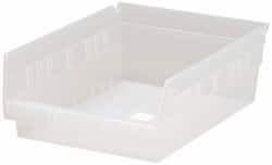 Quantum Storage - 30 Lb. Load Capacity, 11-5/8" Deep, Clear Polypropylene Hopper Shelf Bin - 4" High x 8-3/8" Wide x 11-5/8" Long - Exact Tooling