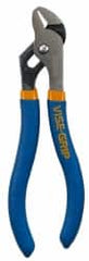 Irwin - 4-1/2" OAL, 1/2" Max Capacity, 3 Position Groove Joint Tongue & Groove Pliers - Smooth Angled Jaws, Curved Head, Dipped Vinyl Handles - Exact Tooling