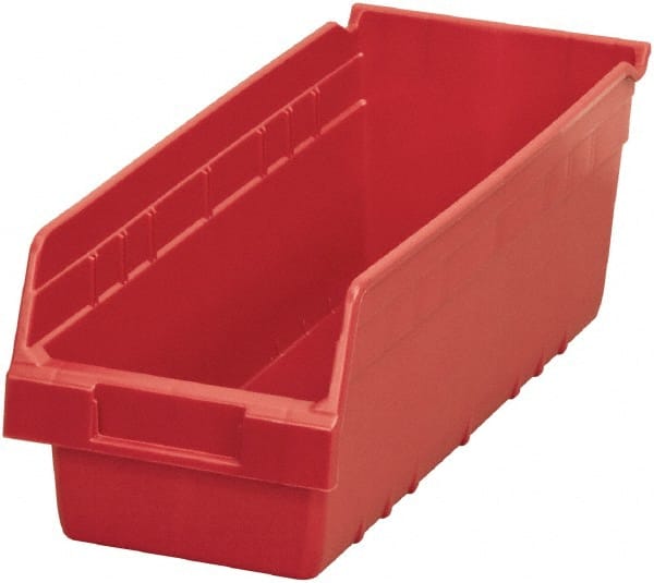 Akro-Mils - 17-7/8" Deep, Red Polymer Hopper Shelf Bin - 6" High x 6-5/8" Wide x 17-7/8" Long - Exact Tooling