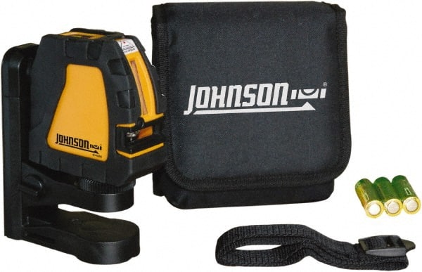 Johnson Level & Tool - 2 Beam 150' (Interior) Max Range Self Leveling Cross Line Laser - Red Beam, 1/8" at 35' Accuracy, 4-1/8" Long x 4-1/8" Wide x 1-15/16" High, Battery Included - Exact Tooling