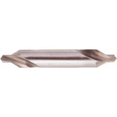 National Twist Drill - #1 Plain Cut 60° Incl Angle High Speed Steel Combo Drill & Countersink - Exact Tooling
